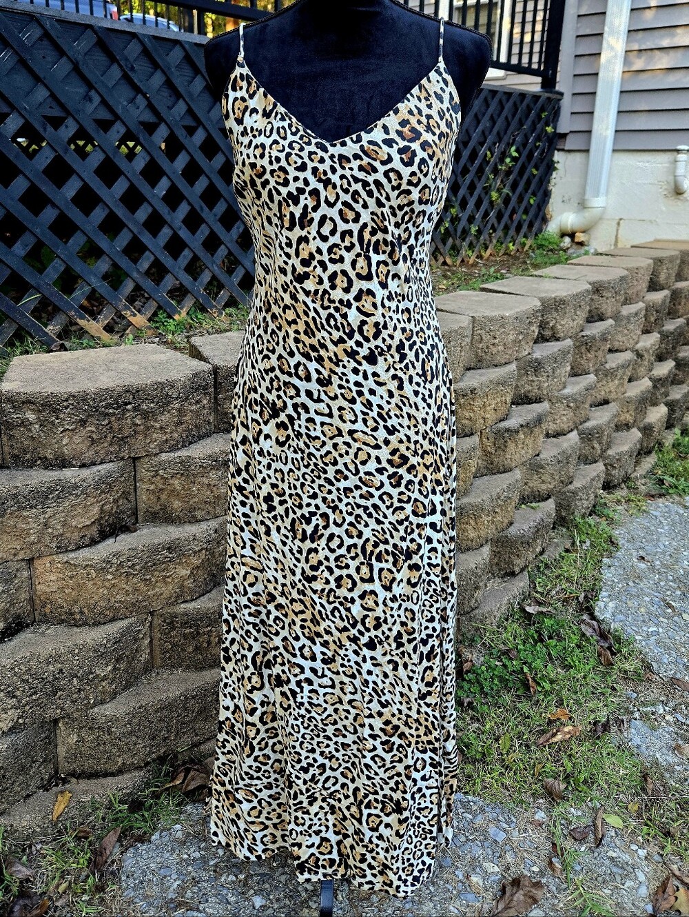 ASOS Design Leopard Animal Print Slip Maxi Dress